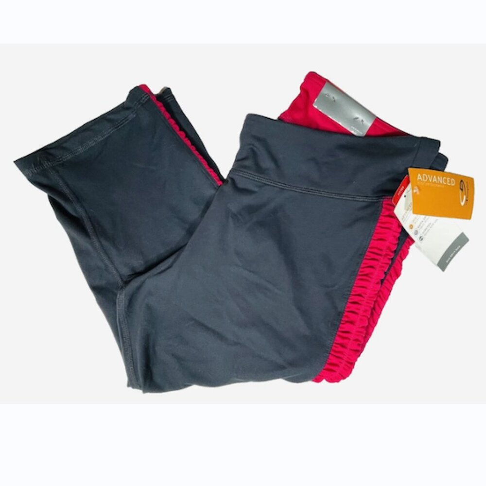 Champion Women’s Dark Grey Pink Capri Leggings XL NWT High Performance Fitted‎
